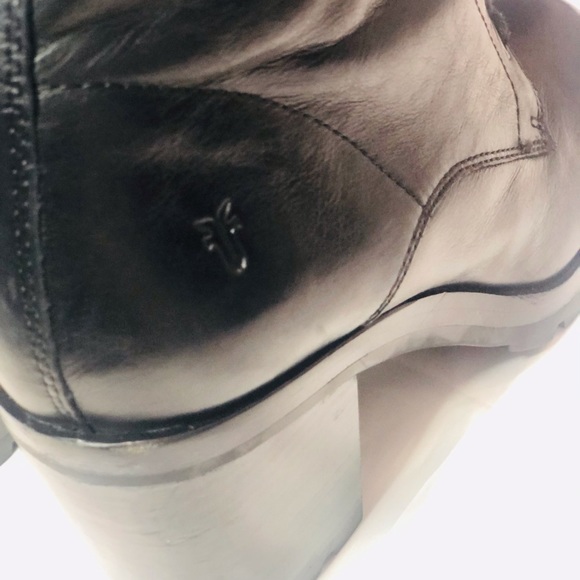 Frye Myra Black Lace up Combat boots 8.5 - Picture 6 of 7